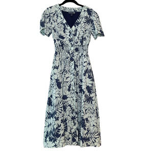 Reyn Spooner Mauna Ulupo Hannah Shirt Dress Women XS VNeck Floral Hawaiian Aloha